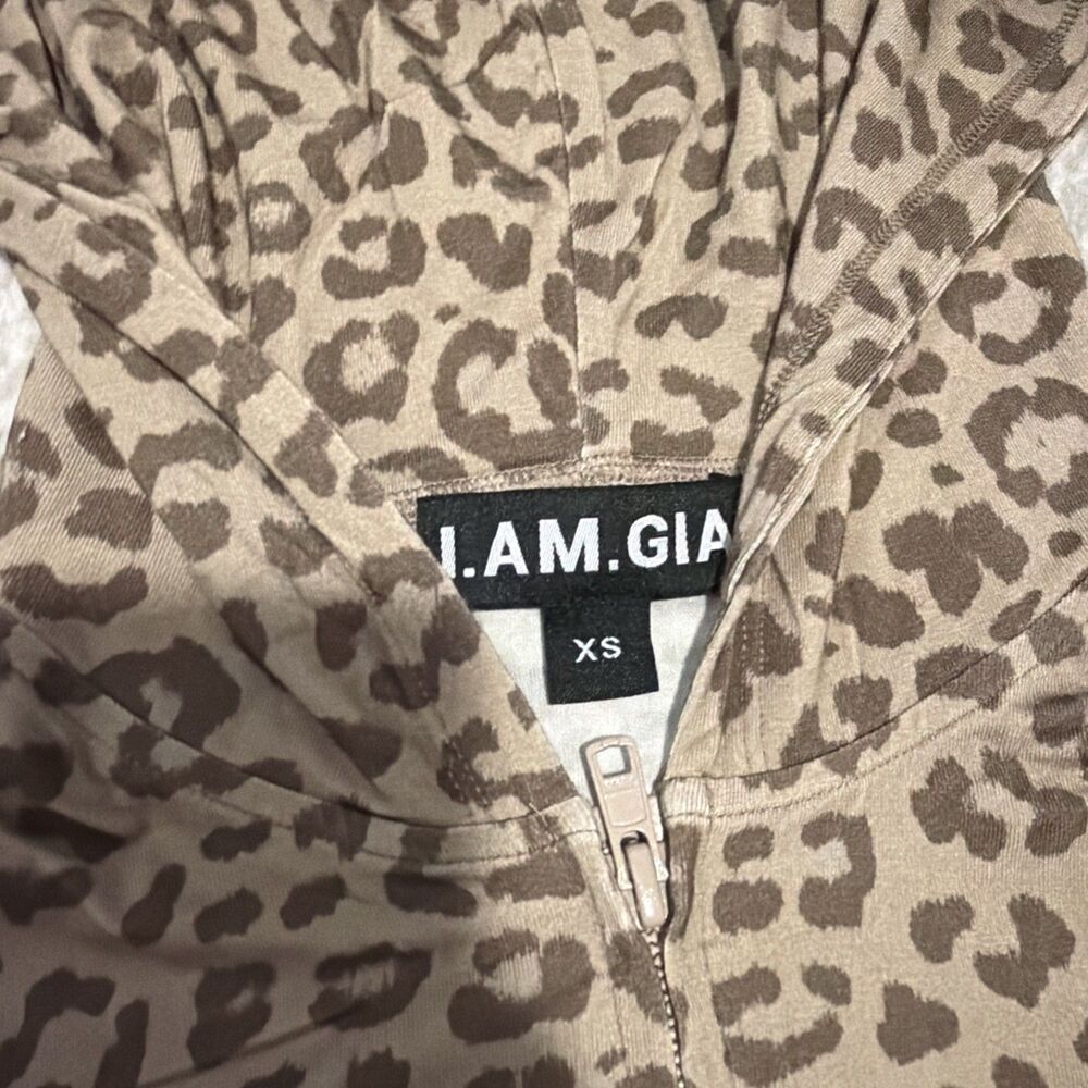I.AM.GIA. Blare Hoodie & Trackpants Set Mocha Leopard XS - Picture 2 of 5